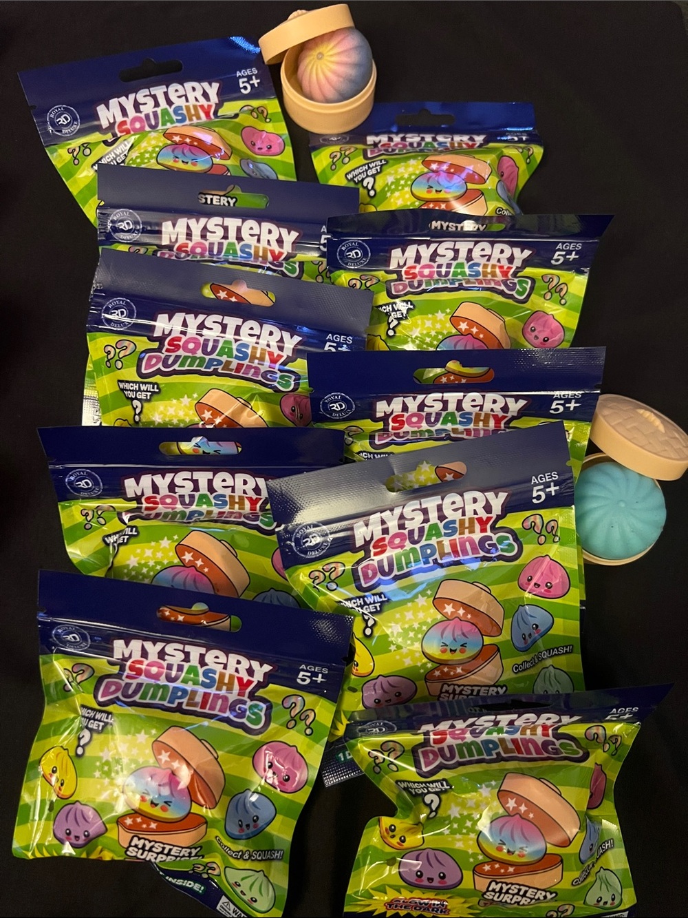 Mystery Squashy Dumplings Kids Toy - Assorted Glow in the dark Colors